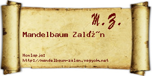 Mandelbaum Zalán névjegykártya